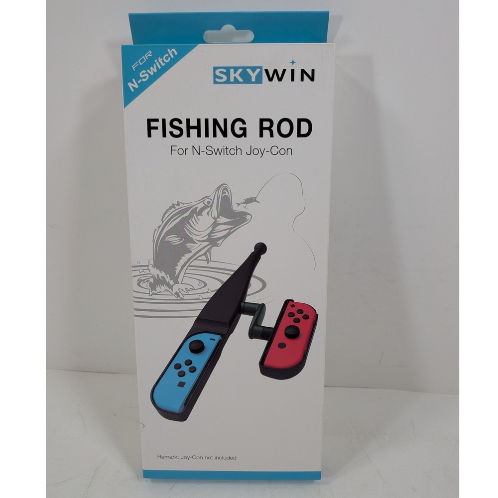 Skywin Fishing Rod for Nintendo Switch Joy-Con SW-NSFR-419 Black ABS Accessory‎